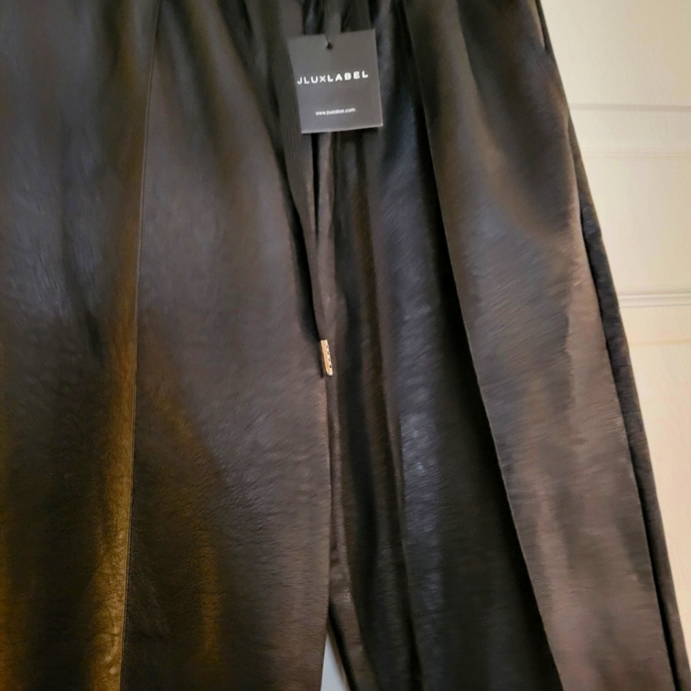 Amazing JLUXLABEL Faux Leather Joggers in MEDIUM.  Black, new, never worn!
